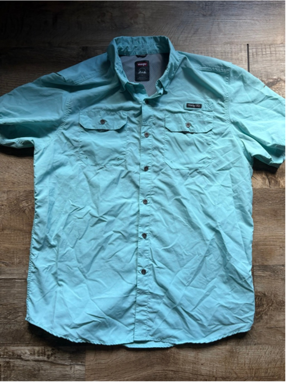 Wrangler Outdoor Short Sleeve Fishing Shirt Large